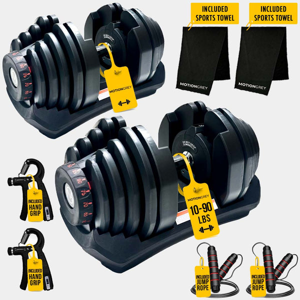MotionGrey 90LB Adjustable Dumbbells