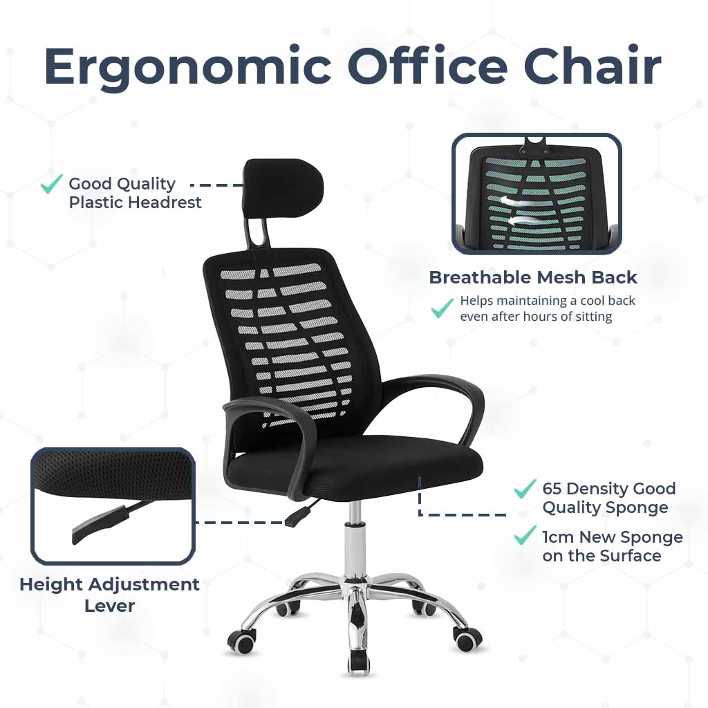 Motion MC2 Ergonomic Mesh High Office Black