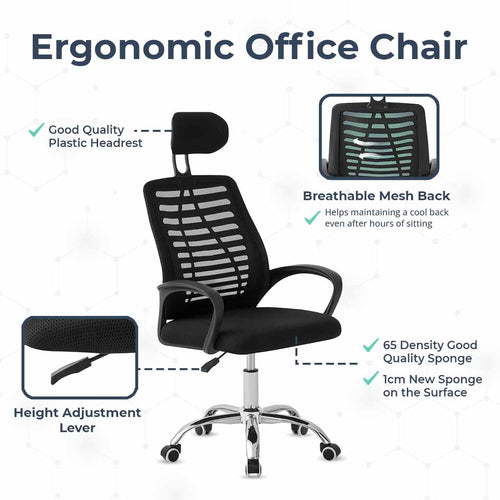 Motion MC2 Ergonomic Mesh High Office Black