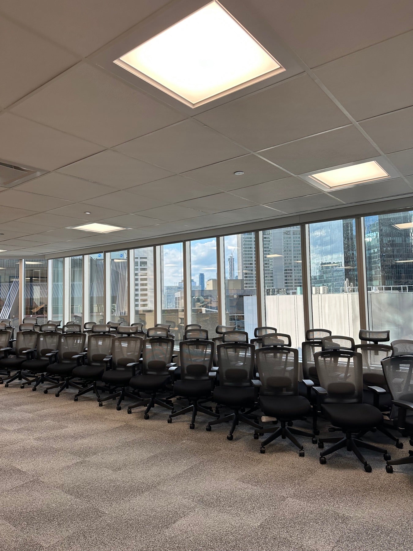 Assembled CloudMesh chairs at the MotionGrey Toronto office project