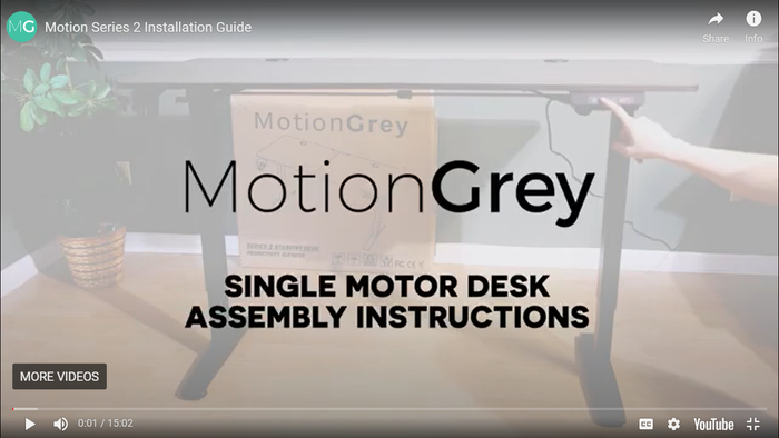 MotionGrey Ergo2 Series Single Motor Ergonomic Standing Desk - Installation Guide