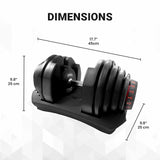 MotionGrey Adjustable Dumbbell 10 to 90 lbs