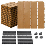 MotionGrey Interlocking 4 Slat Deck Tiles – Waterproof Outdoor Patio Flooring