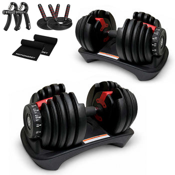 MotionGrey 52lb QuickLift Classic Adjustable Dumbbells