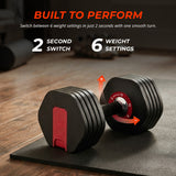 MotionGrey 26LB QuickLift Speed Adjustable Dumbbells