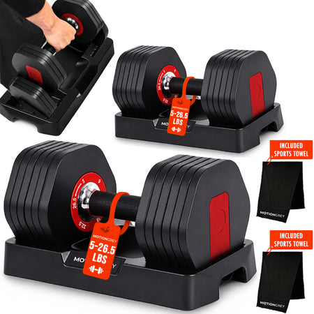 MotionGrey 26LB Adjustable Dumbbells