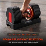 MotionGrey 26LB QuickLift Speed Adjustable Dumbbells