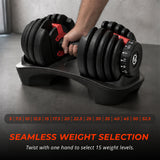 MotionGrey 52lb QuickLift Classic Adjustable Dumbbells