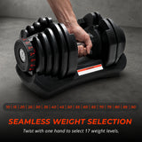 MotionGrey 90lb QuickLift Pro Adjustable Dumbbells