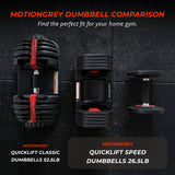MotionGrey 26LB QuickLift Speed Adjustable Dumbbells