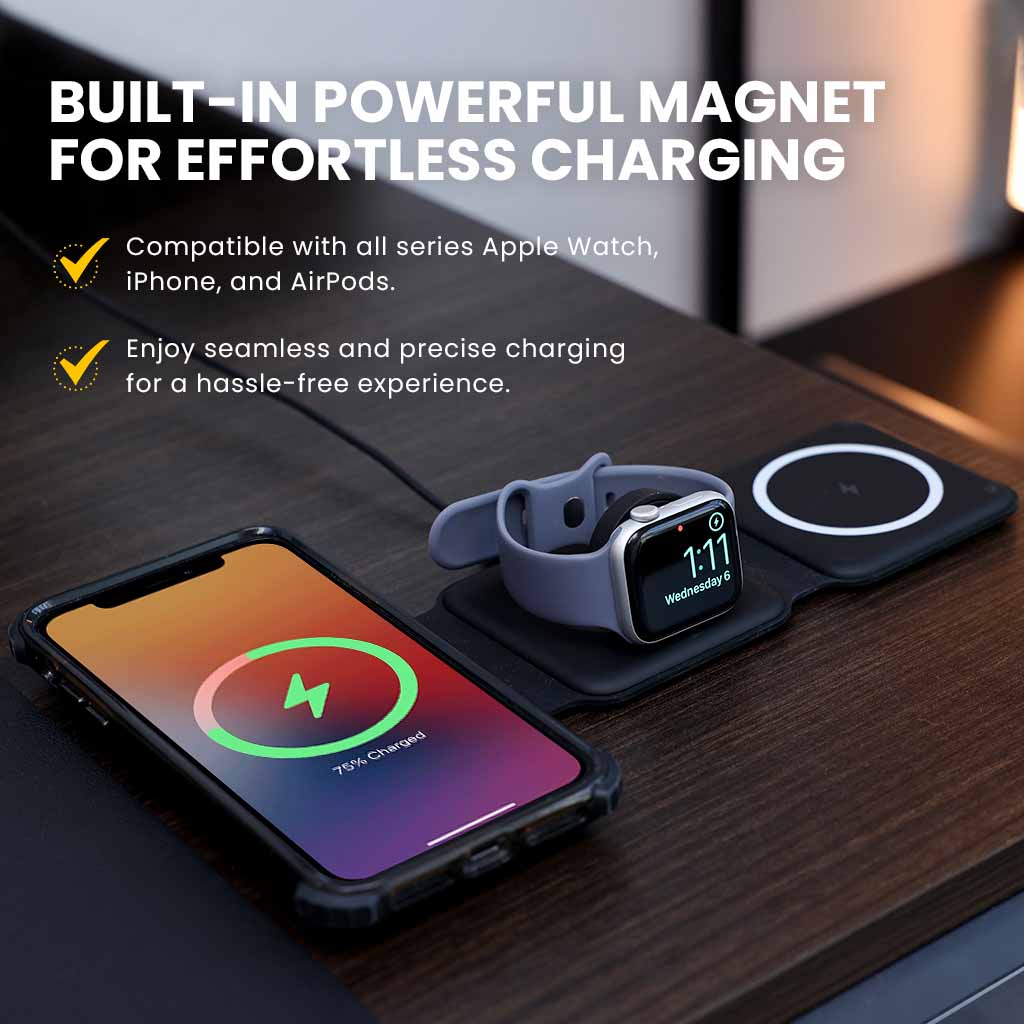 3-In-1 Magnetic Wireless Charger (Foldable)