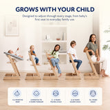 Blessy Wooden High Chair - The Perfect Adjustable Baby Highchair Solution for Your Babies and Toddlers or as a Dining Chair. (6 Months up to 250 Lb)