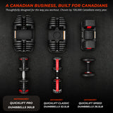 MotionGrey 90lb QuickLift Pro Adjustable Dumbbells