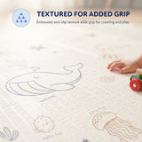 Close-up of the embossed anti-slip texture on the ocean side of the Blessy baby play mat