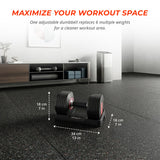 MotionGrey 26LB QuickLift Speed Adjustable Dumbbells
