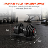 MotionGrey 90lb QuickLift Pro Adjustable Dumbbells