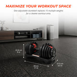 MotionGrey 52lb QuickLift Classic Adjustable Dumbbells