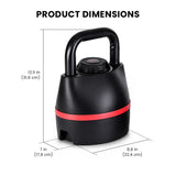 MotionGrey Adjustable Kettlebell 40 lb Space-Saving Home Gym Weight