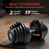 MotionGrey 90lb QuickLift Pro Adjustable Dumbbells
