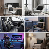 Black lumbar support cushion used on six chair styles