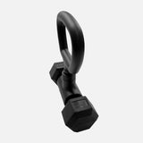 Black kettlebell handle attached between two 5 kg hex dumbbells