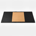 MotionGrey weightlifting platform with a wood-tone center and black lifting surface