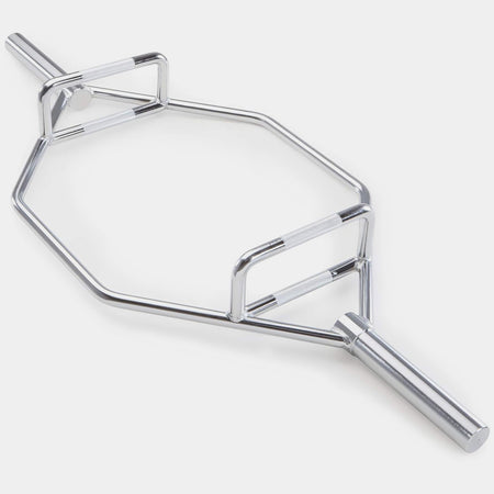 Silver hex trap bar with raised dual handles