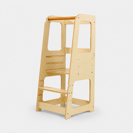 Blessy Baby Learning Tower in natural wood on a white background