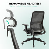 NovaCloud office chair removable mesh headrest and rear backrest design