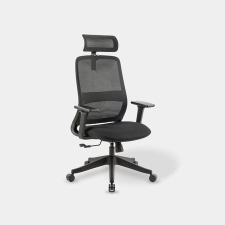 Black NovaCloud ergonomic office chair shown from an angled front view