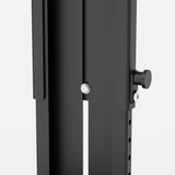 Close-up of the height adjustment rail and locking knob on the CPU mount