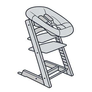 Chair with newborn basket attachment