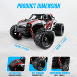 MotionGrey Remote Control RC Car High-Speed 35km/h 4WD RC 2.4 Ghz Toy Off Road Monster Truck Buggy All Terrain Red for Adult