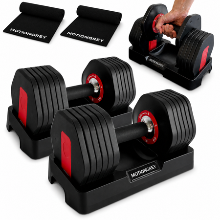 MotionGrey 26LB QuickLift Speed Adjustable Dumbbells