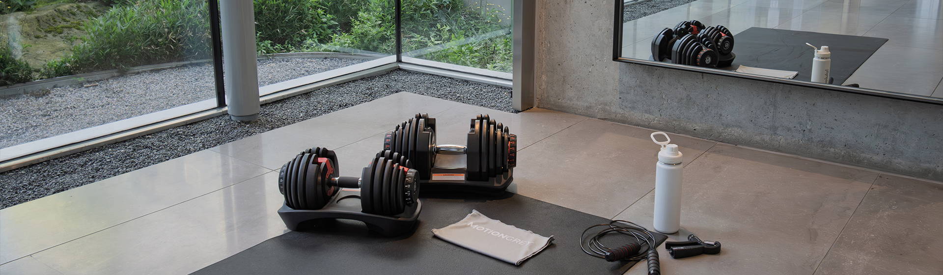 Home gym equipment fitness collection banner