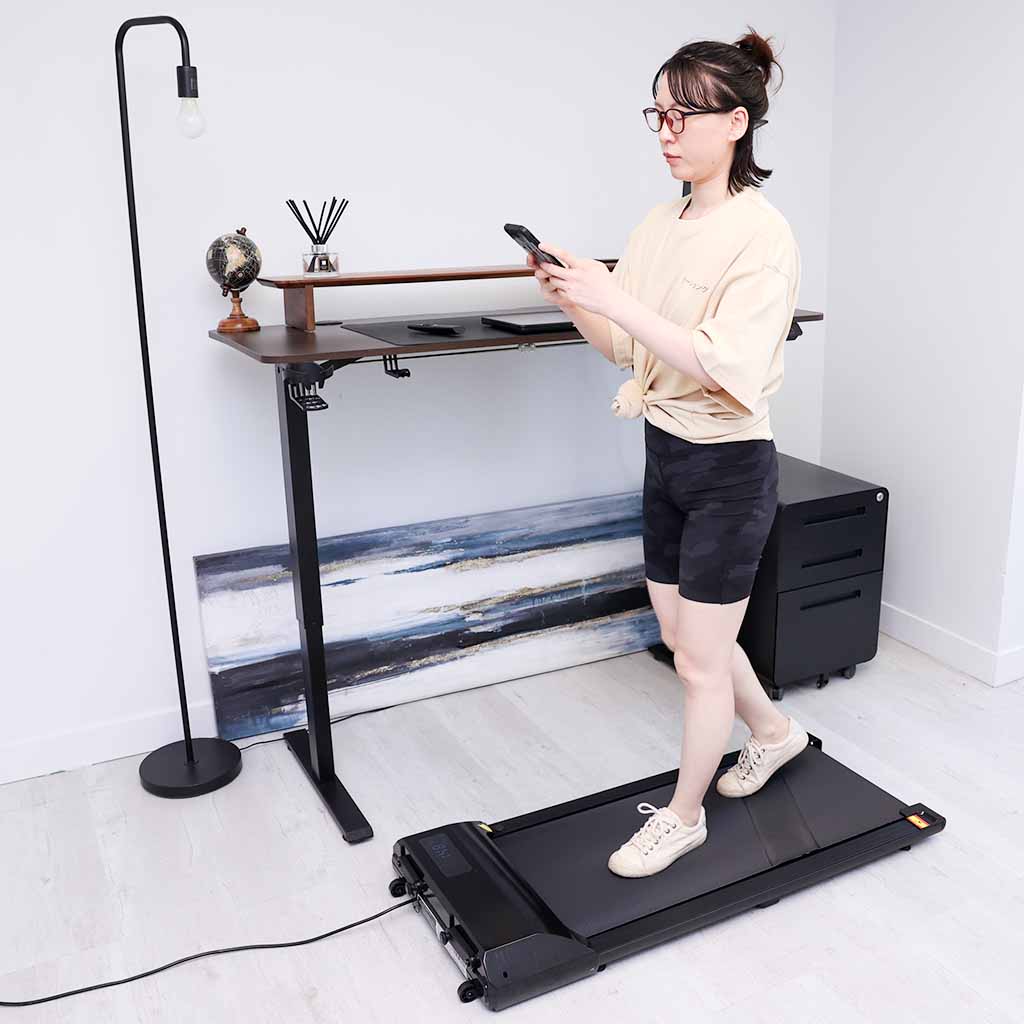 GoZone Walking Treadmill/Pad for Standing Desks – Black/Grey 