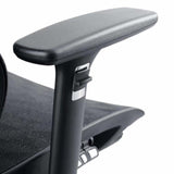 Close-up of the office chair padded adjustable armrest