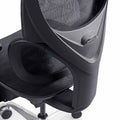 Close-up of the office chair breathable mesh and lumbar support