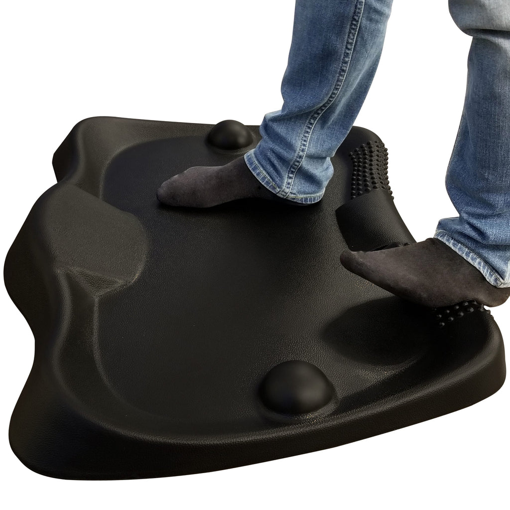 Overstock The Not-Flat Standing Desk Anti-Fatigue Massage Mat with Calculated Terrain - Black