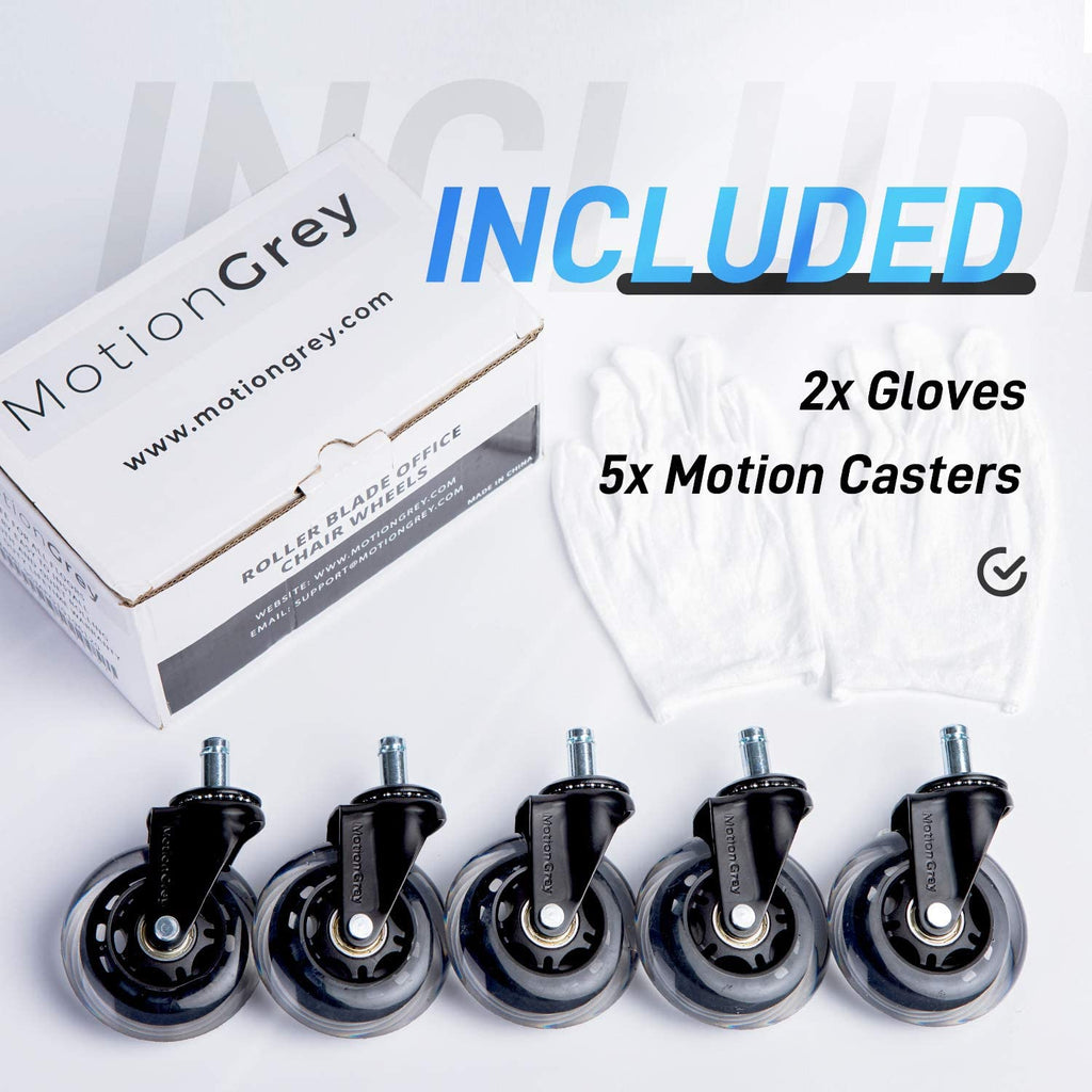Motion SmoothGlide - Roller Blade Casters (Set of 5) - MotionGrey